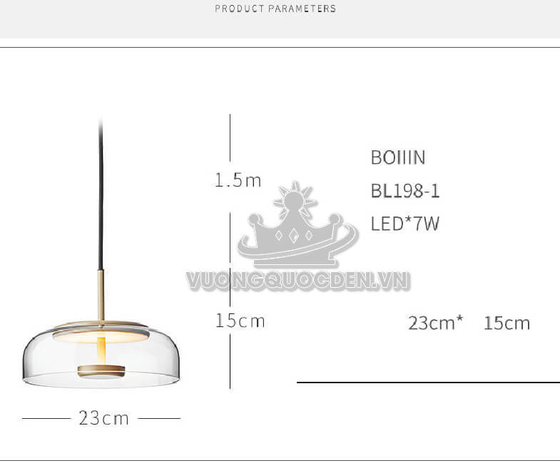 Đèn thả thủy tinh phong cách hiện đại XTE 198-1-9